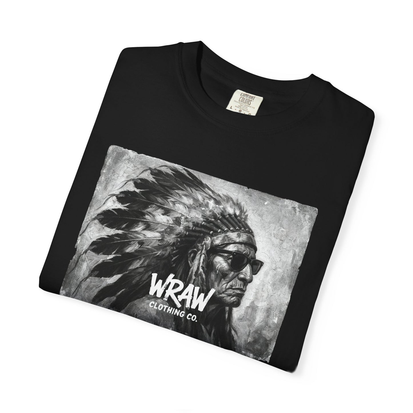 Graphic T-Shirt — Vintage Native Chief Illustration "WRAW"