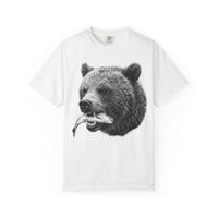 Aipex— Bear Head with Salmon T-Shirt — Wildlife Graphic Tee for Outdoors Lovers