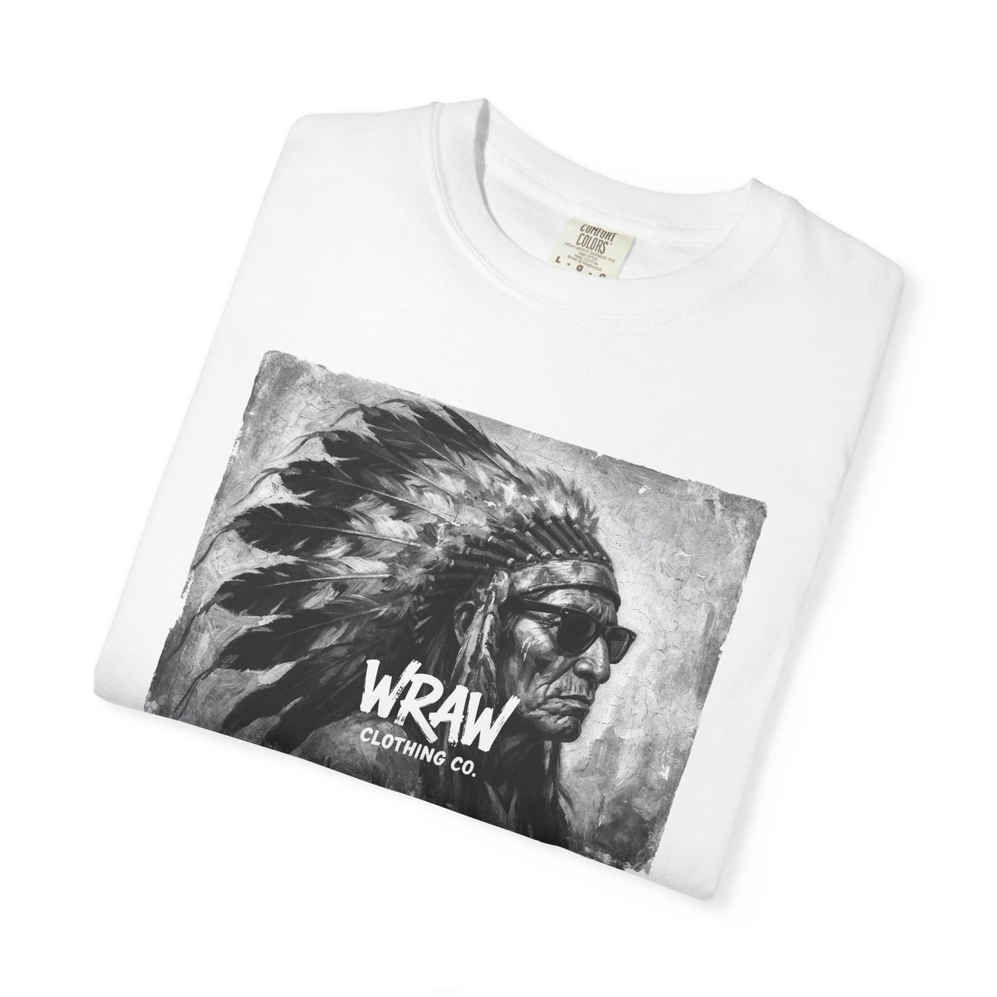 Graphic T-Shirt — Vintage Native Chief Illustration "WRAW"