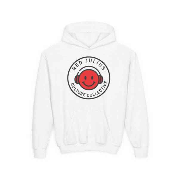 Red Julius Culture Collective Graphic Youth Hoodie — Smiley Logo