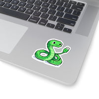 GLITCH + GLOSS — USB Snake Sticker — Kawaii Laptop Decal