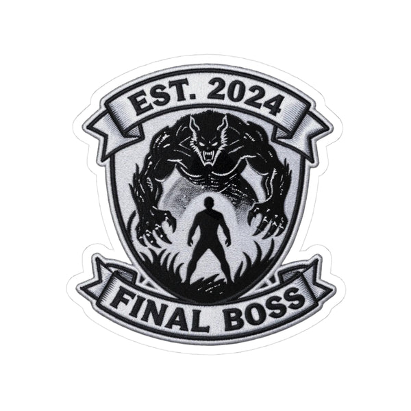 Final Boss — EST. 2024 Monster Emblem Kiss-Cut Sticker
