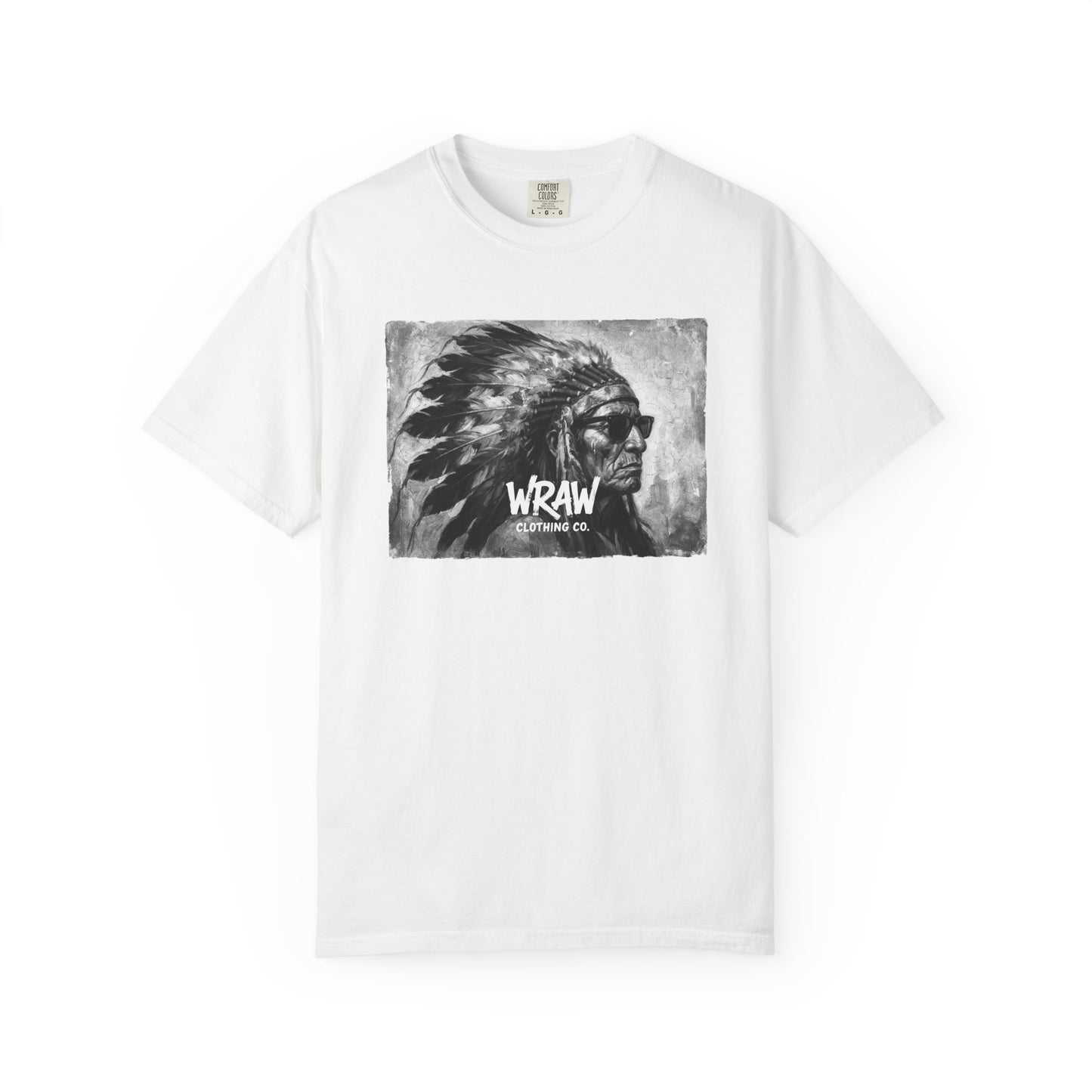 Graphic T-Shirt — Vintage Native Chief Illustration "WRAW"
