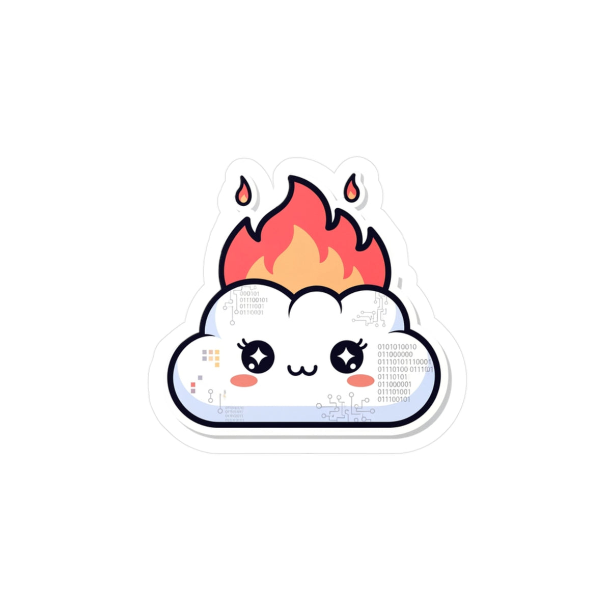 GLITCH + GLOSS — Cloud on Fire — Vinyl Decal