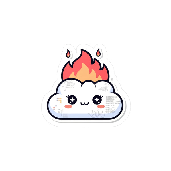 GLITCH + GLOSS — Cloud on Fire — Vinyl Decal