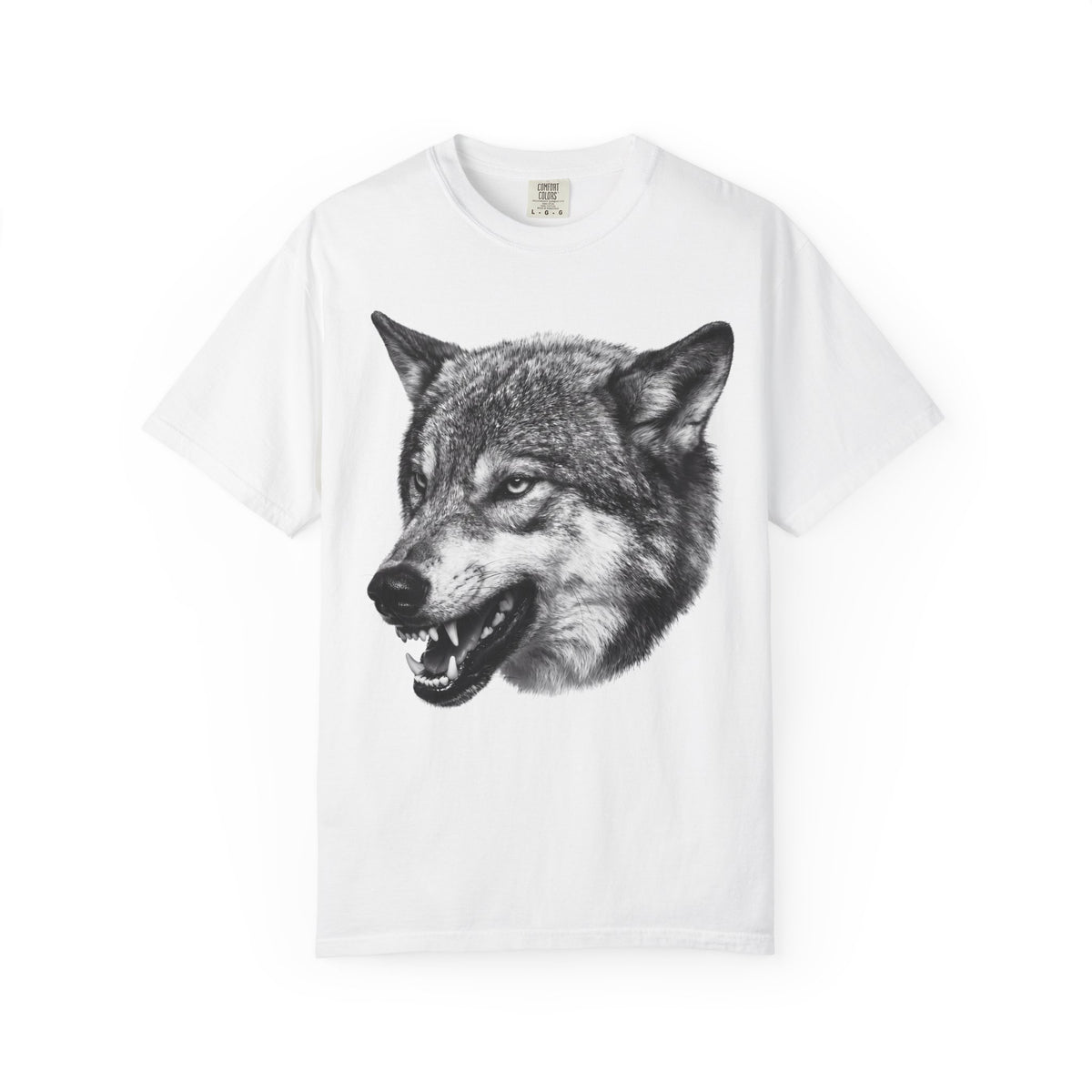 Aipex— Wolf Head Graphic T-Shirt — Realistic Black Wolf Illustration