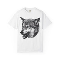 Aipex— Wolf Head Graphic T-Shirt — Realistic Black Wolf Illustration