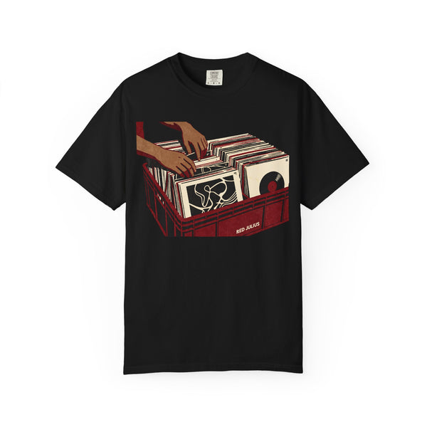 Red Julius Culture Collective Graphic T-Shirt— Vintage Vinyl DJ Crate