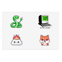 GLITCH + GLOSS — 8-BIT Sticker Sheet Set