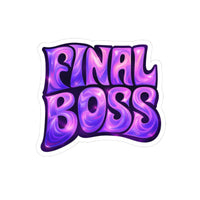 Final Boss — Purple Swirl Sticker — Kiss-Cut Vinyl Laptop Decal