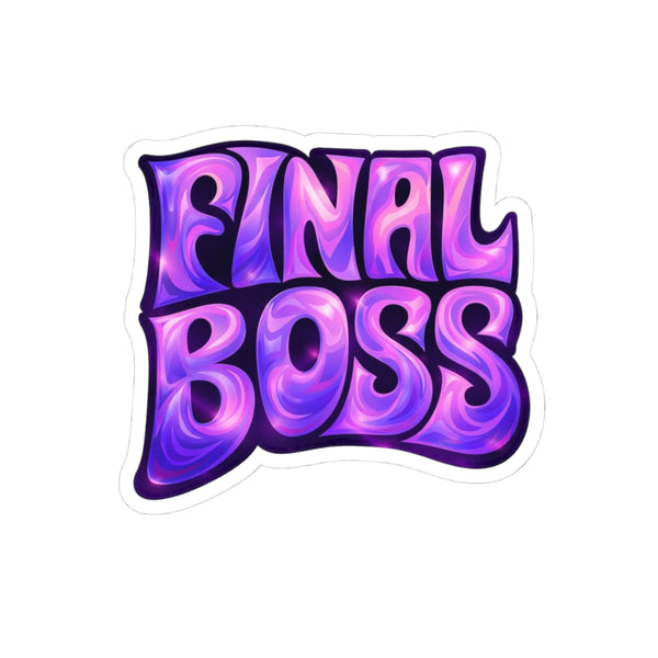 Final Boss — Purple Swirl Sticker — Kiss-Cut Vinyl Laptop Decal