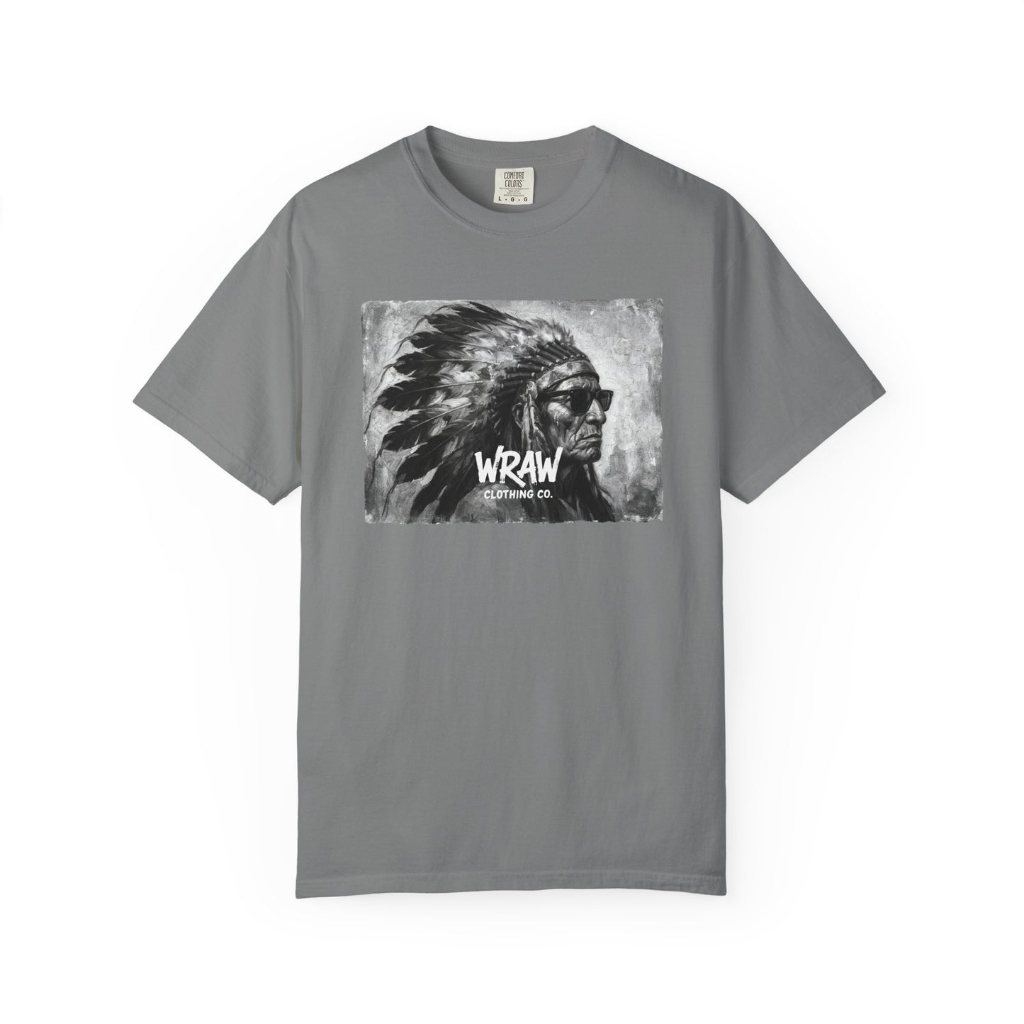 Graphic T-Shirt — Vintage Native Chief Illustration "WRAW"