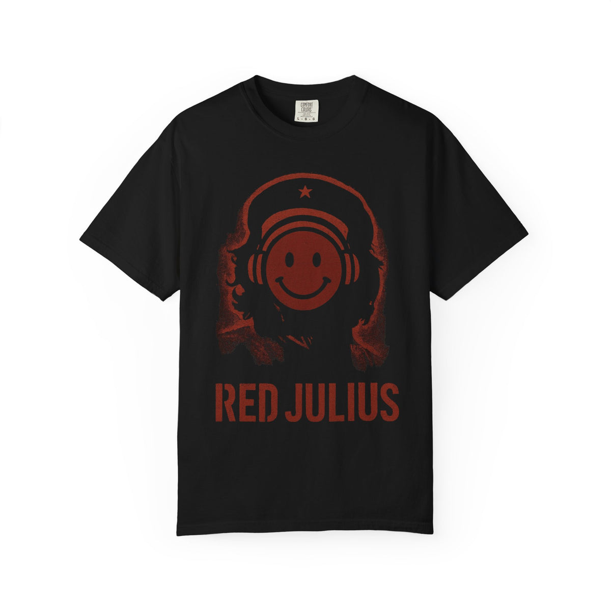 Red Julius Culture Collective Graphic T-Shirt — Smiley Headphones
